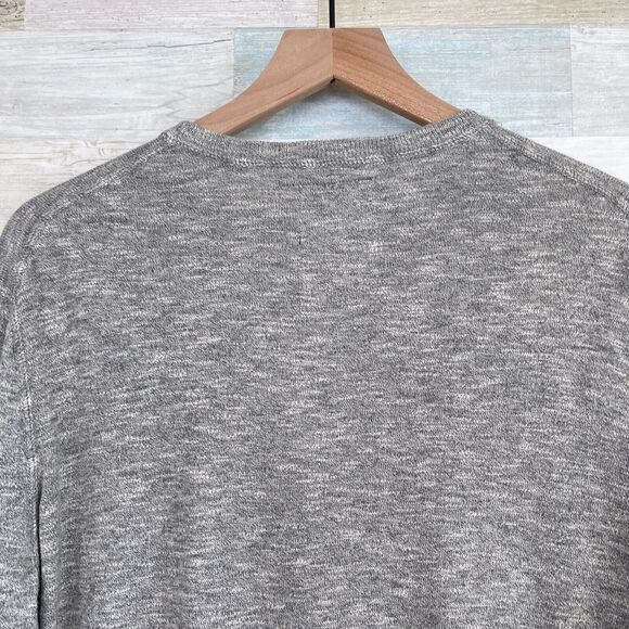 American Eagle Athletic Fit V Neck Sweater Gray Lightweight Casual Mens Large - Picture 4 of 6